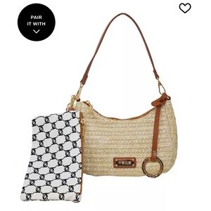 Bebe Cream and Brown Shoulder Bag